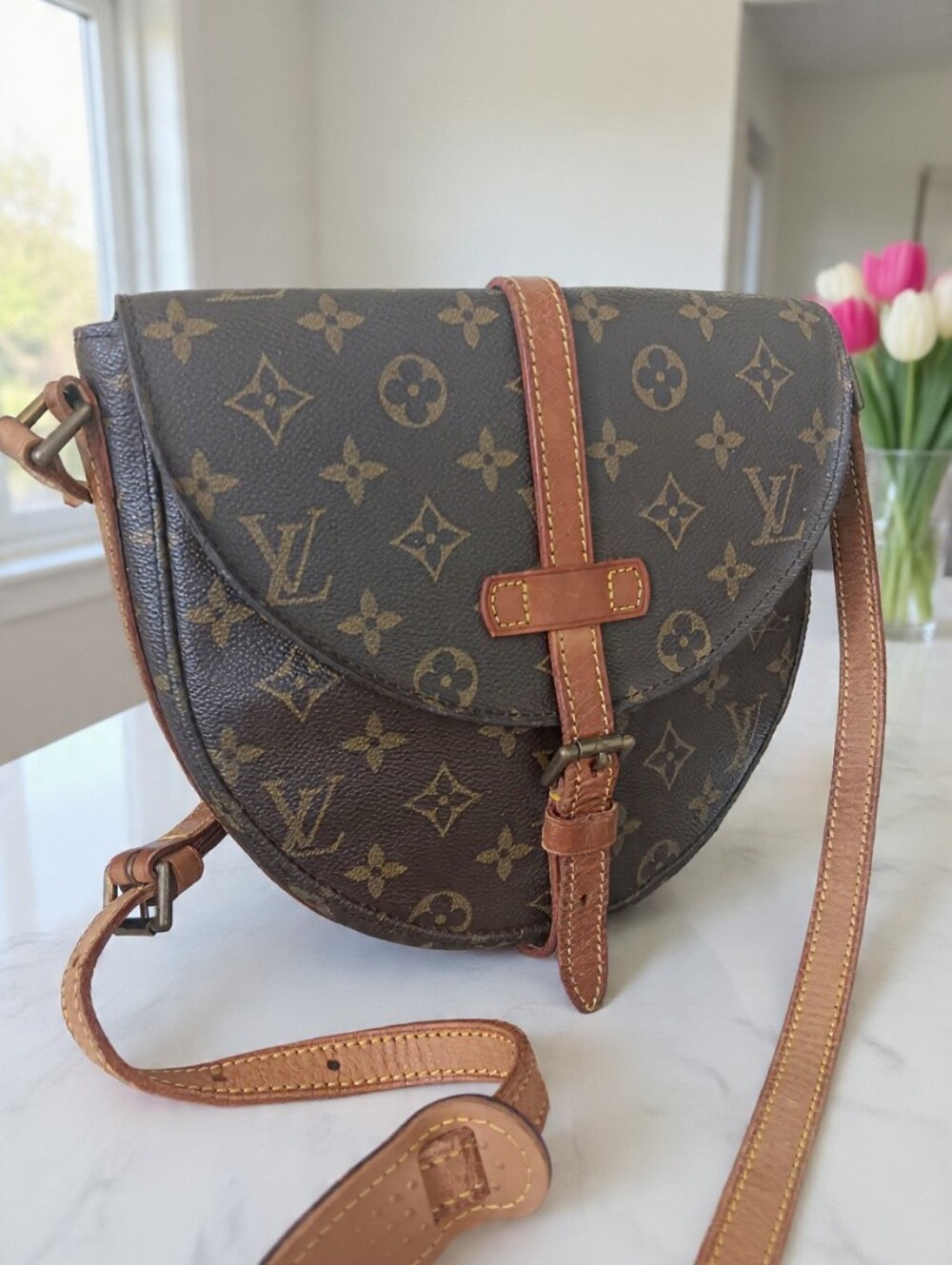 Louis Vuitton Chantilly MM Vintage 1990 Monogram Crossbody Bag💕 - Picture 4 of 15